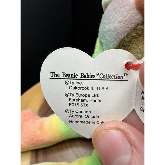 TY Peace The Bear Beanie Babies 1996 Collectible With Tag Errors: RETIRED & RARE - Picture 12 of 16
